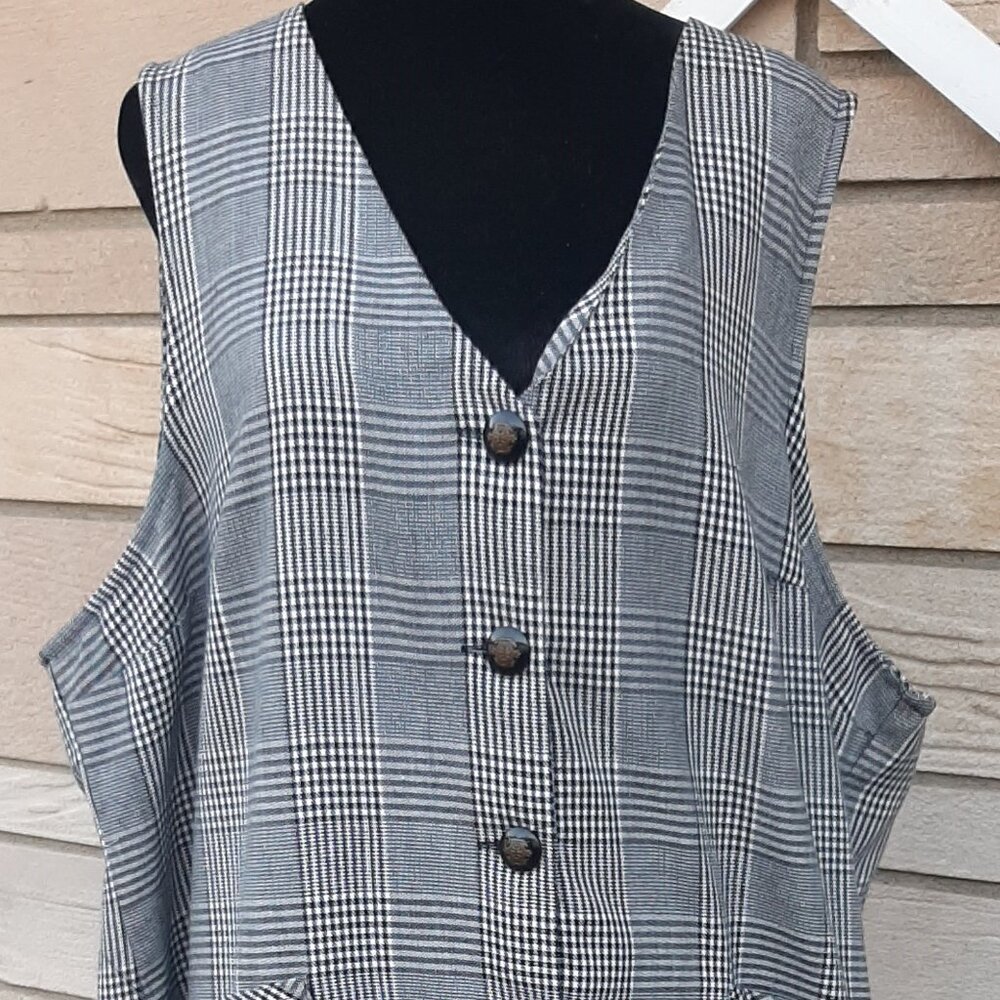 Vintage Kathy Lee Plus Size 22W Black & White Dress